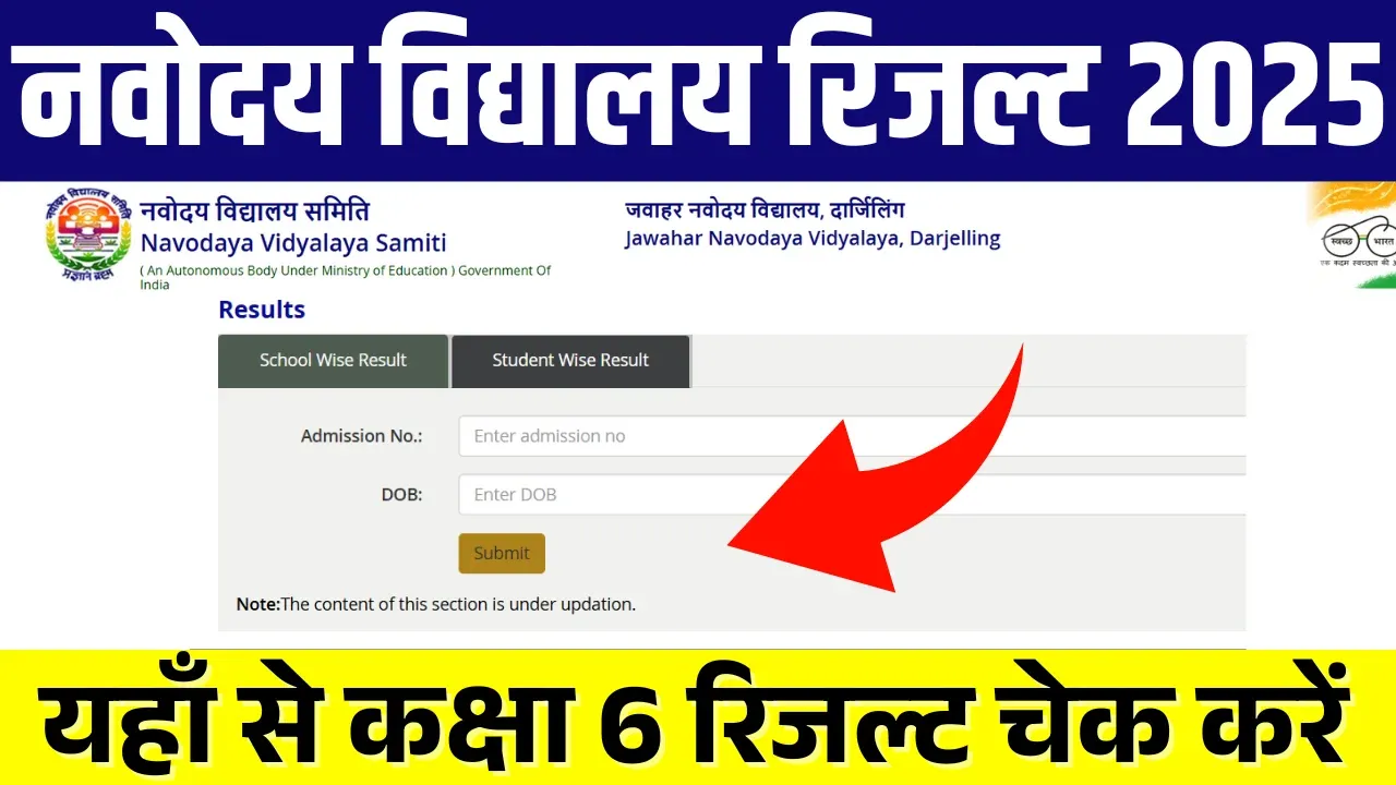 Navodaya Vidyalaya Result 2025