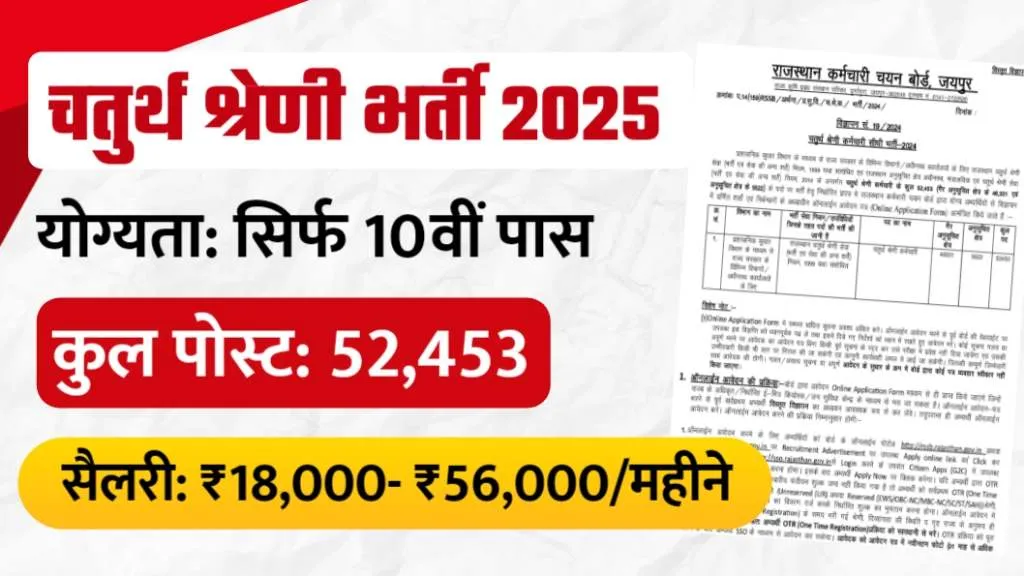 Rajasthan Forth Grade Vacancy 2025